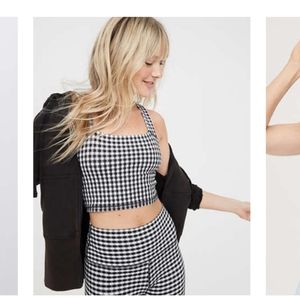 Offline by Aerie gingham square neck sports bra